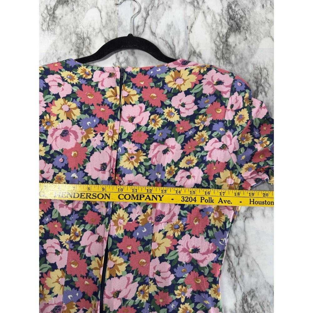 Fritzi California Rayon Floral Romper Jumpsuit M Pleated Wide Leg V Neck Long - Picture 6 of 11